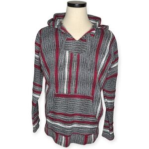 Original Senor Lopez Baja Hoodie Sweater Striped Pullover Size L